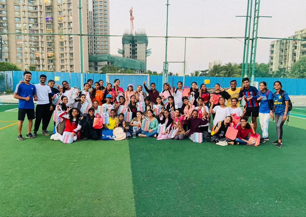 Girls from the Mumbai Just for Kicks football