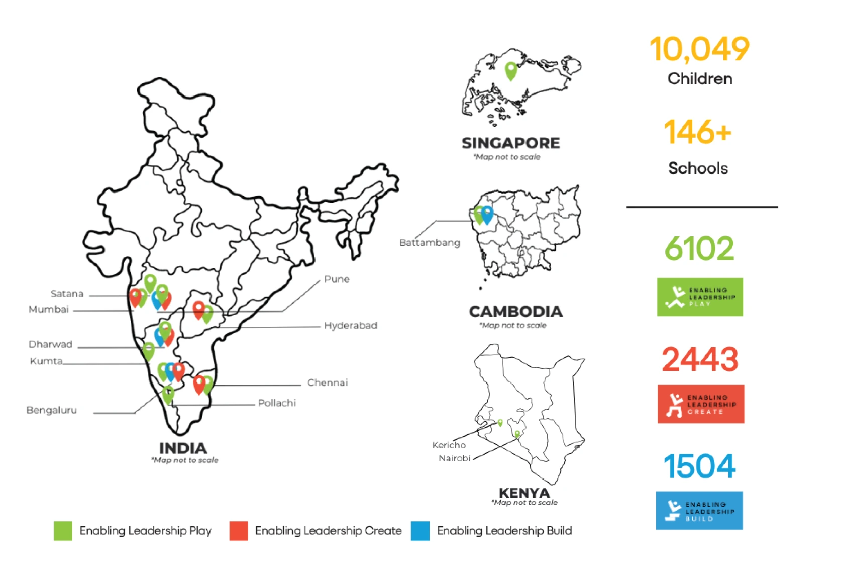 Geographical map displaying the EL Bridge Builders program location.