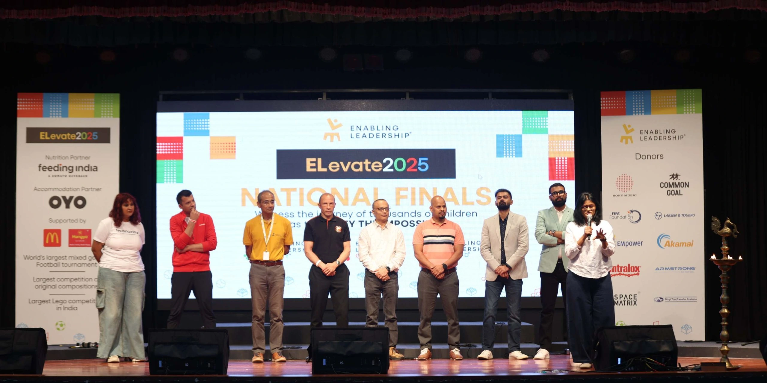 About ELevate 2025 4 Photo of chief guests and dignitaries at the Elevate 2025 national finals event in Bengaluru, including leaders and speakers
